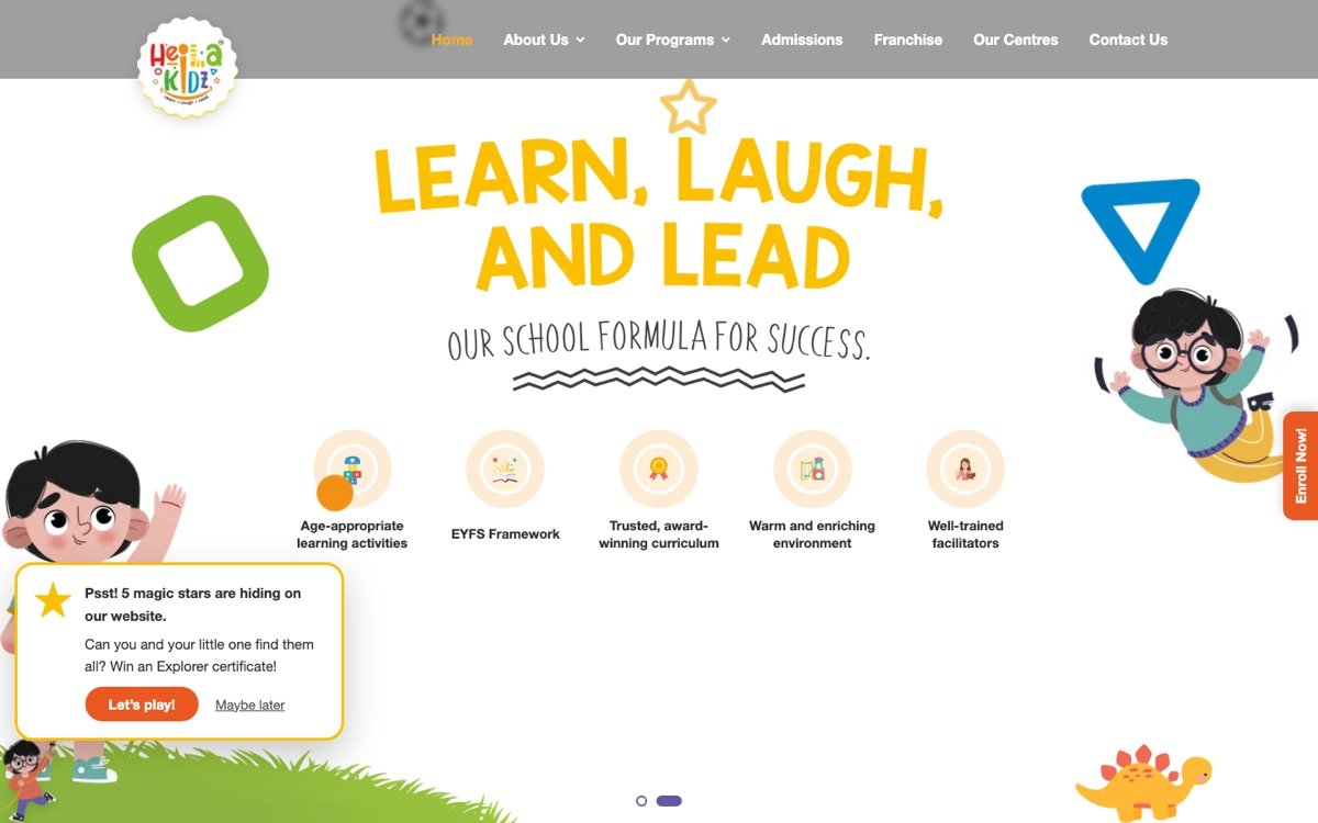Heilakidz website homepage